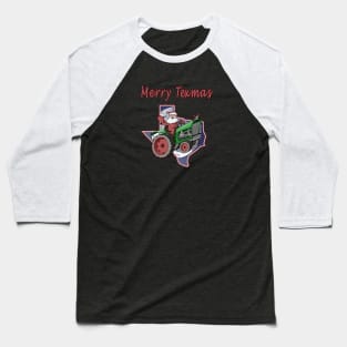 Merry Texmas - Santa Sleigh Baseball T-Shirt